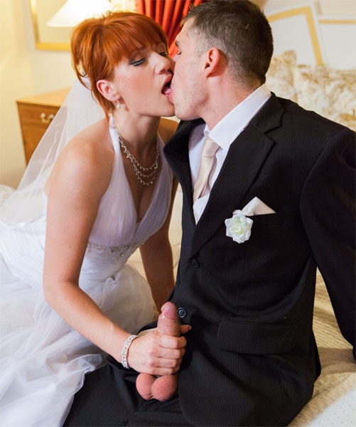  Lucy Bell -  Redheaded Bride Fuck With Groom And Jis Friend